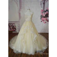 Full-Length Champagne Wedding Dress Sweetheart Lace Wedding Dress